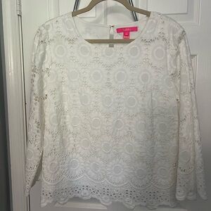 Lilly Pulitzer Mariella eyelet blouse - size XL